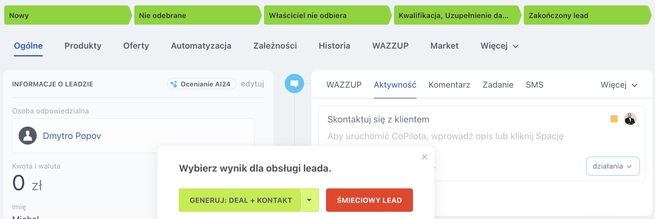 Etapy leada
