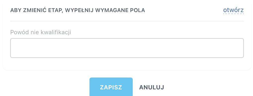 Powód niekwalifikacji