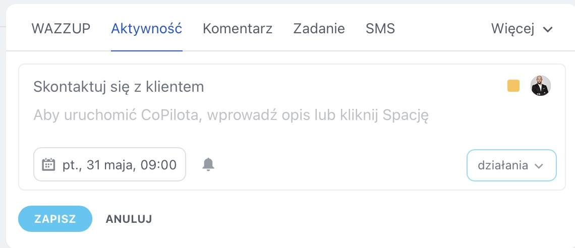 Aktywność po rozmowie