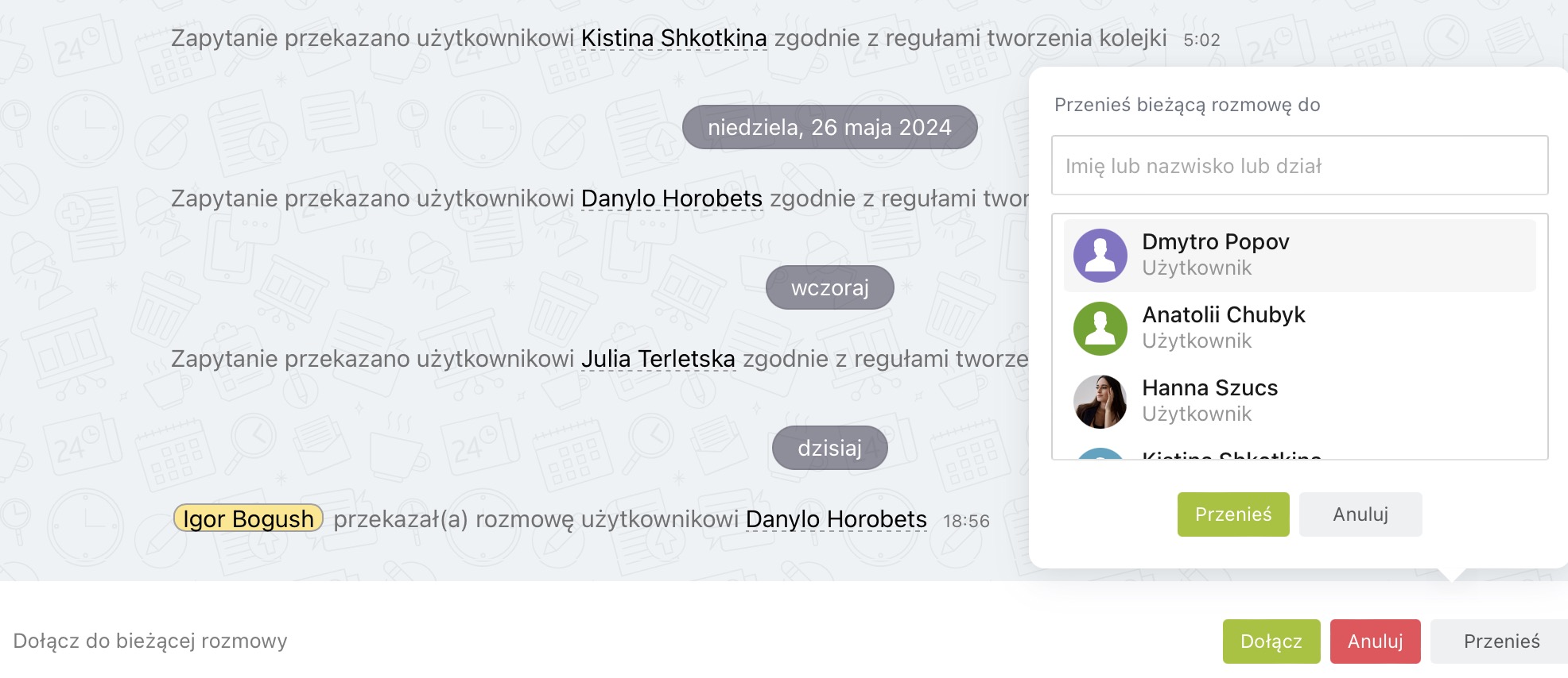 Przekazanie do kolegi